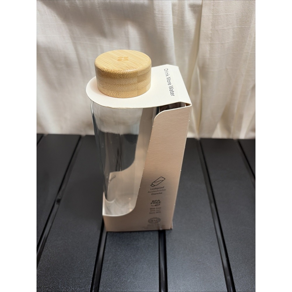 NWT Waterdrop Microdrinks 20oz Clear Glossy Transparent Water Bottle W Sleeve - Picture 5 of 9